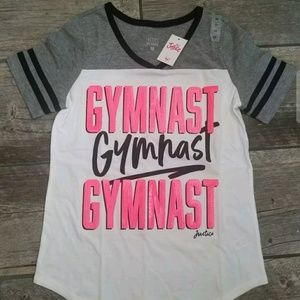 Justice gymnast baseball tee